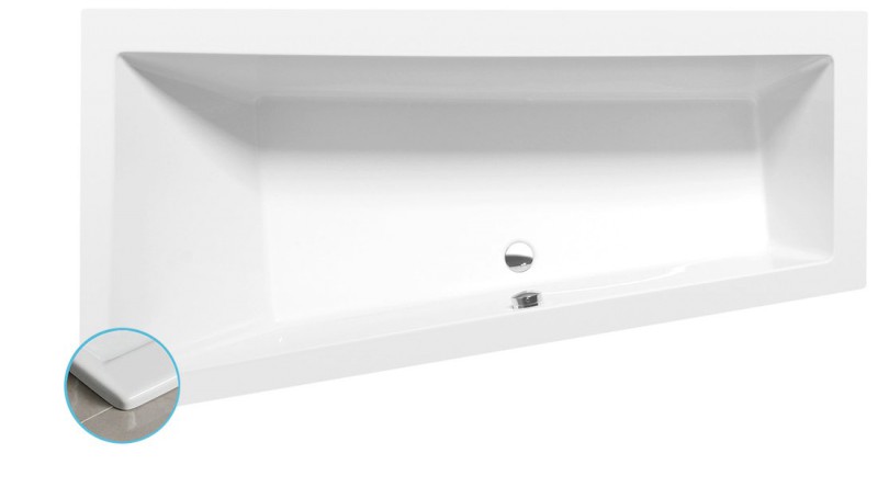 ANDRA L SLIM asymetrická vana 180x90x45cm, bílá 72872S