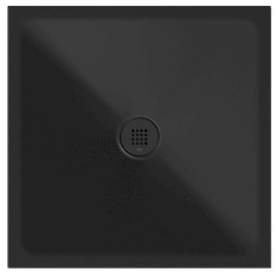 Keramická sprchová vanička, čtverec 80x80x2cm, černá mat 46080826