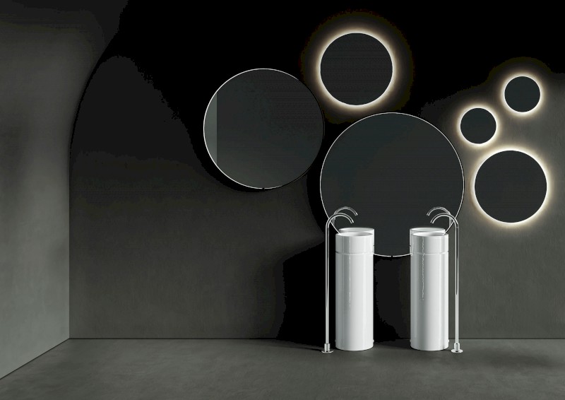 OKE keramické umyvadlo na desku, Ø 30cm, černá mat 554031