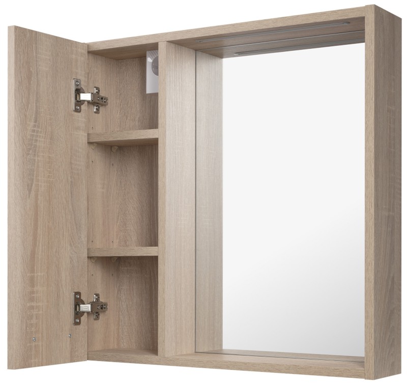 ZOJA/KERAMIA FRESH STRIP galerka s LED osvětlením, 60x60x14cm, levá, dub platin 45027S