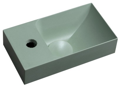 PICCOLINO betonové umývátko 30,8x17cm, baterie vlevo, zelená mat PK30023