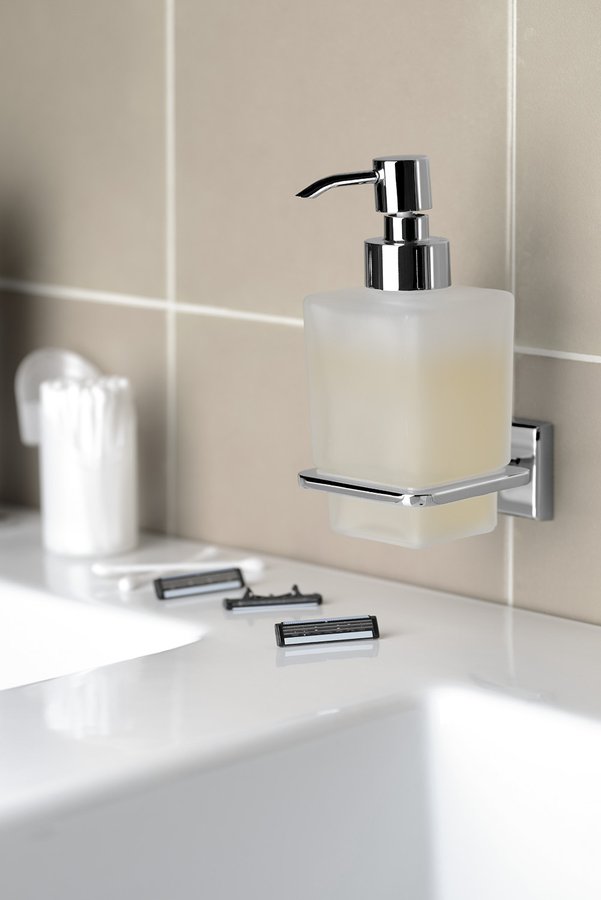 COLORADO dávkovač mýdla, 230 ml, mléčné sklo, chrom 6981