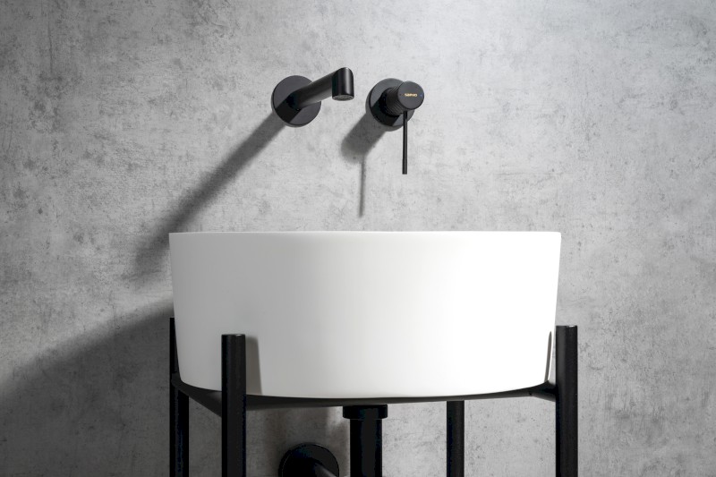 THIN umyvadlo na desku, Rockstone, Ø 38 cm, bílá mat WN548