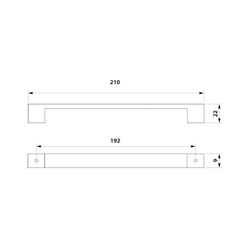 VEGA kovová úchytka, 210/192mm, chrom PR1720
