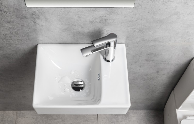 NUALI keramické umývátko 40x30cm, baterie vpravo, bílá TU0128