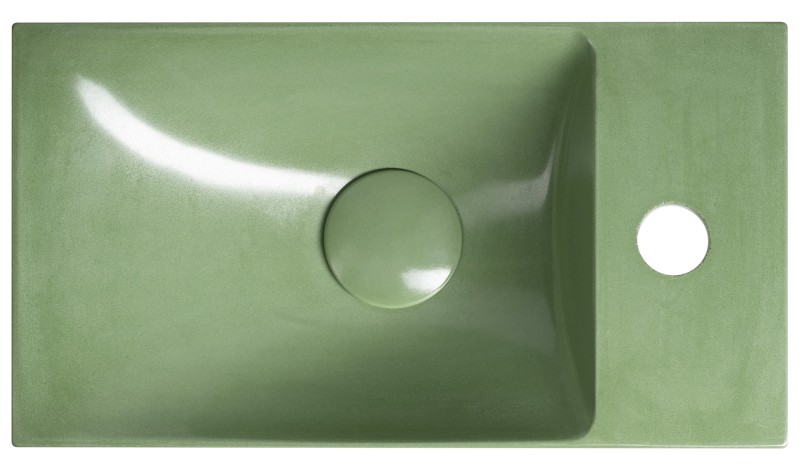 AGOS betonové umývátko 40x22cm, levé/pravé, zelená pololesk AS40023