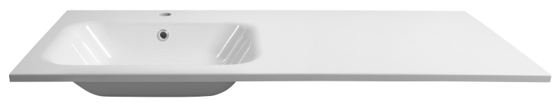 ARECA umyvadlo, litý mramor, 121x51,5cm, levé, bílá AC121L