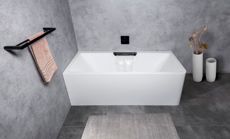 CASCATA L MONOLITH obdélníková vana 180x80x60cm, kaskáda černá 73836ML.102