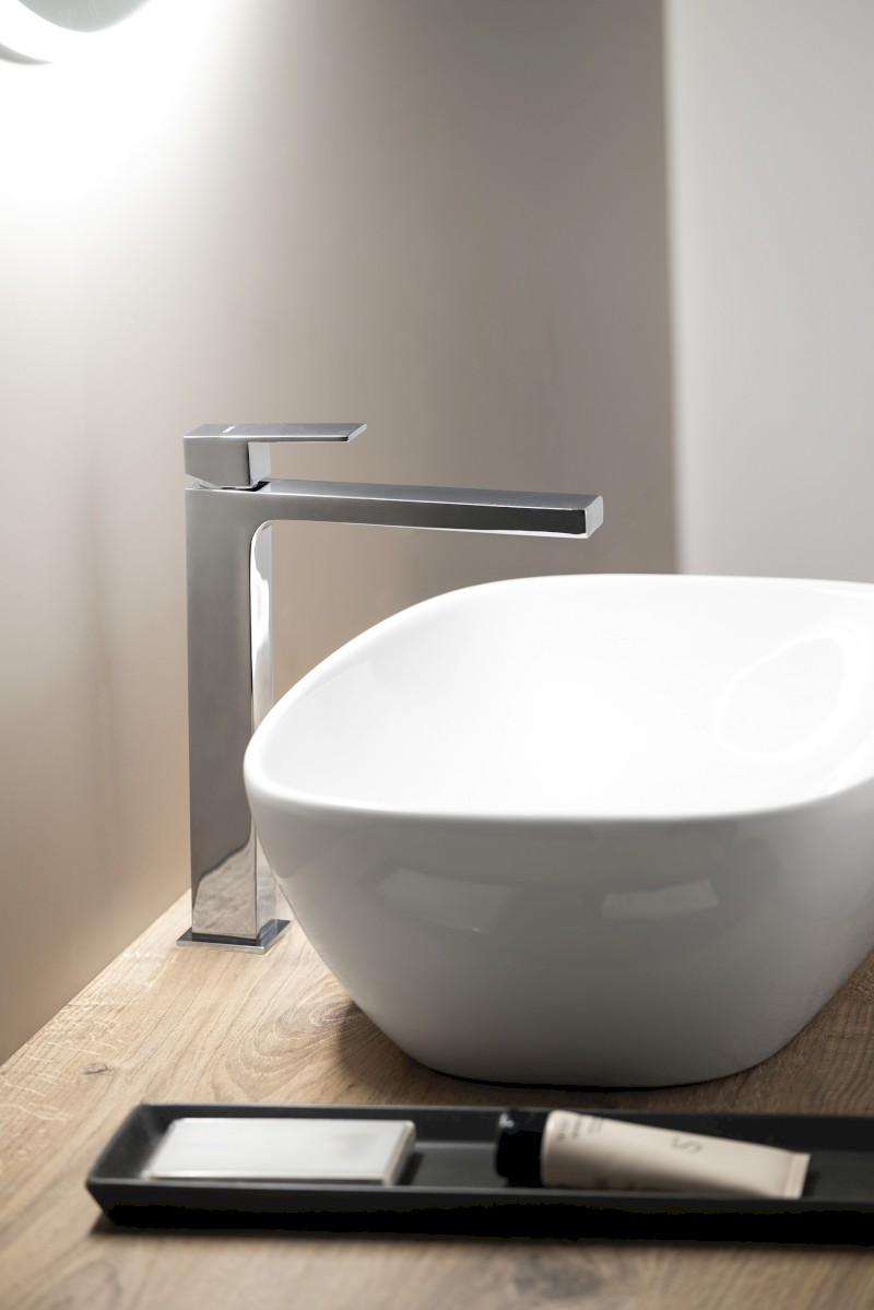 CUBEMIX stojánková umyvadlová baterie vysoká, chrom CM006