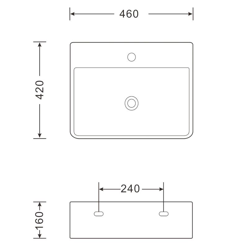 NEASA keramické umyvadlo 46x42cm, bílá 201.117.4