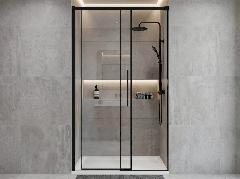 LUXOR BLACK sprchové dveře 1000mm, čiré sklo GU1210B
