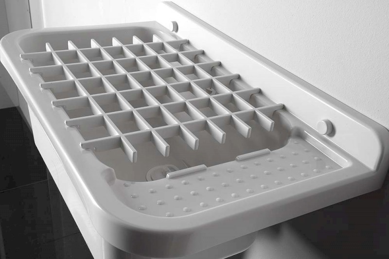 Závěsná výlevka s odkládací plochou 60x34cm, plast, bílá PI5060