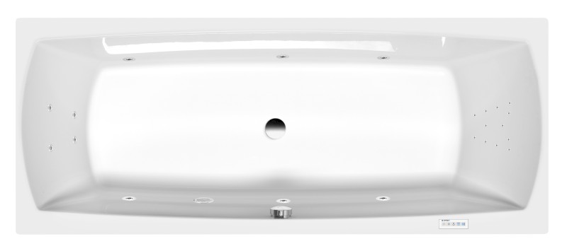 LILY hydromasážní vana, 170x70x39cm, Highline Hydro, chrom 72230.5010