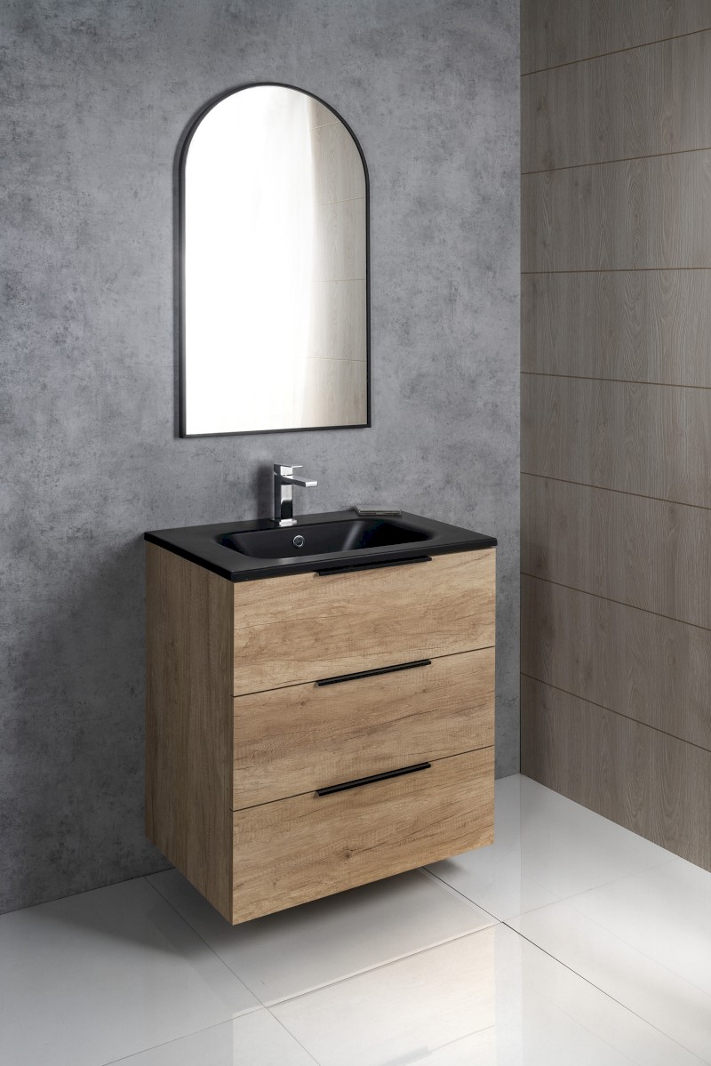 SIDRA umyvadlo, litý mramor, 71x46cm, černá mat SD071B