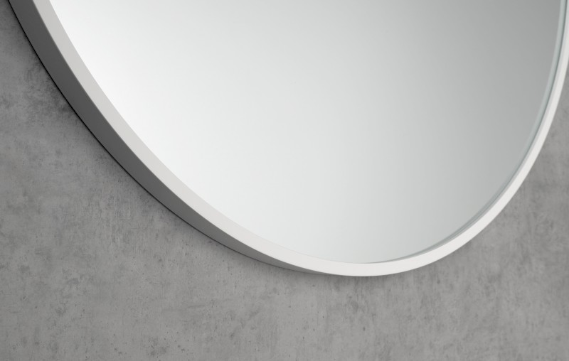 NOTION SLIM kulaté zrcadlo v rámu ø 70cm, bílá mat NT700W