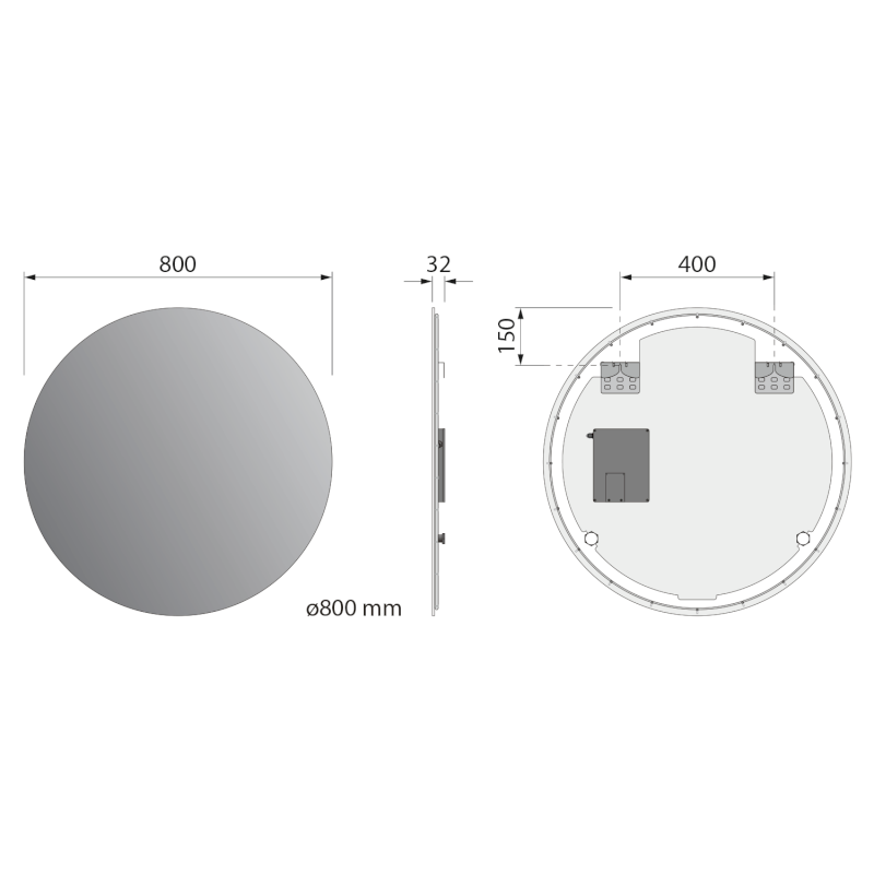 VELUR kulaté zrcadlo s LED podsvícením ø 80cm VR080