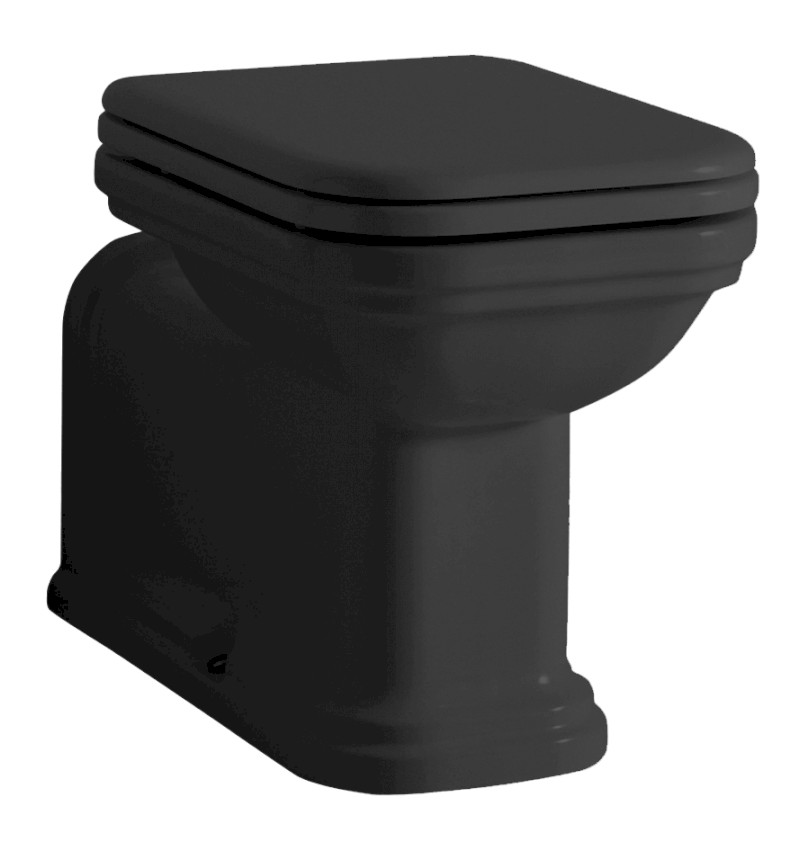 WALDORF WC mísa stojící, 37x65cm, spodní/zadní odpad, černá mat 411631