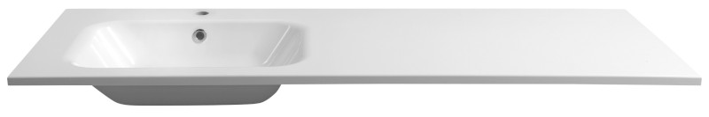 ARECA umyvadlo, litý mramor, 141x51,5cm, levé, bílá AC141L