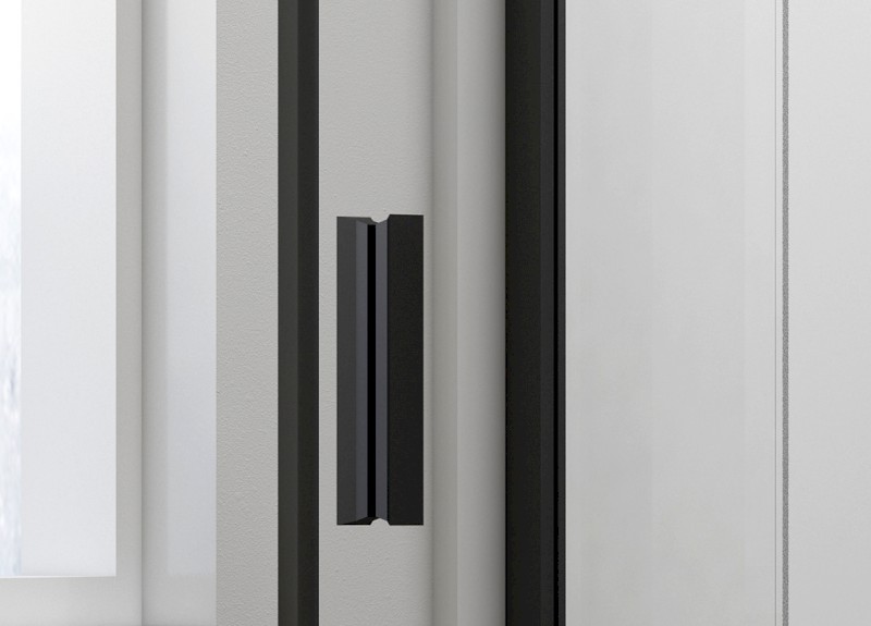 EASY BLACK sprchové dveře otočné 760-900mm, čiré sklo EL1615B