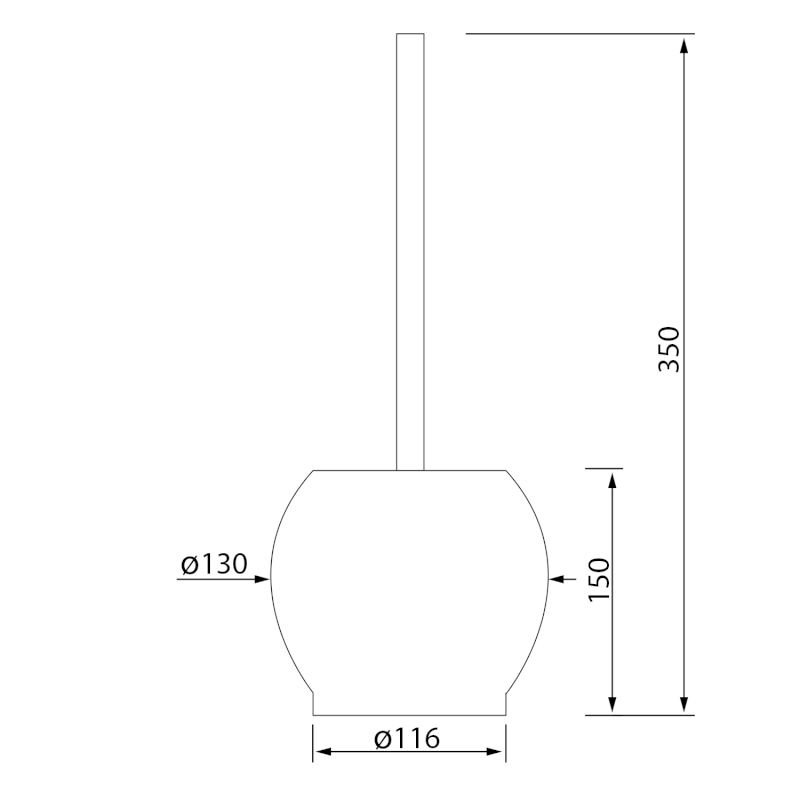 WC štětka na postavení, nerez mat GA1311