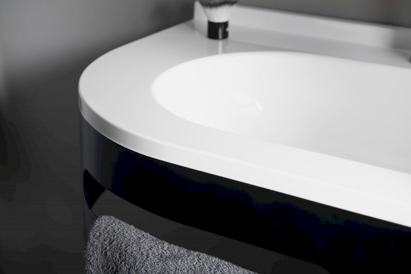 PULSE umyvadlo rohové, litý mramor, 75x45cm, pravé, bílá BM658