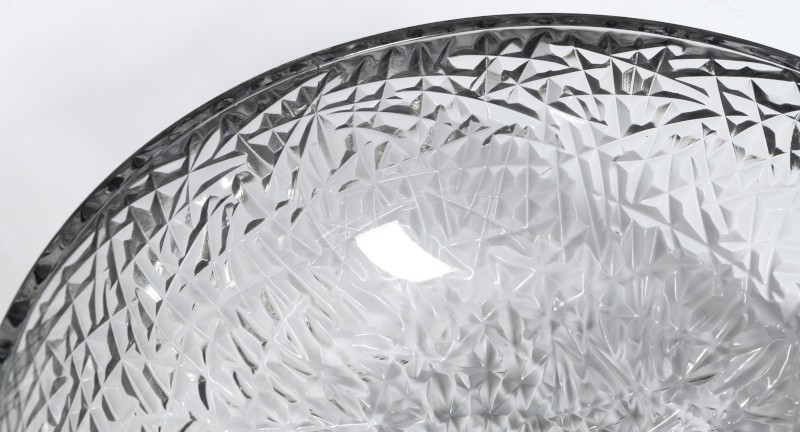 GAVIOTA skleněné gravírované umyvadlo na desku Ø 42cm, černá TY306