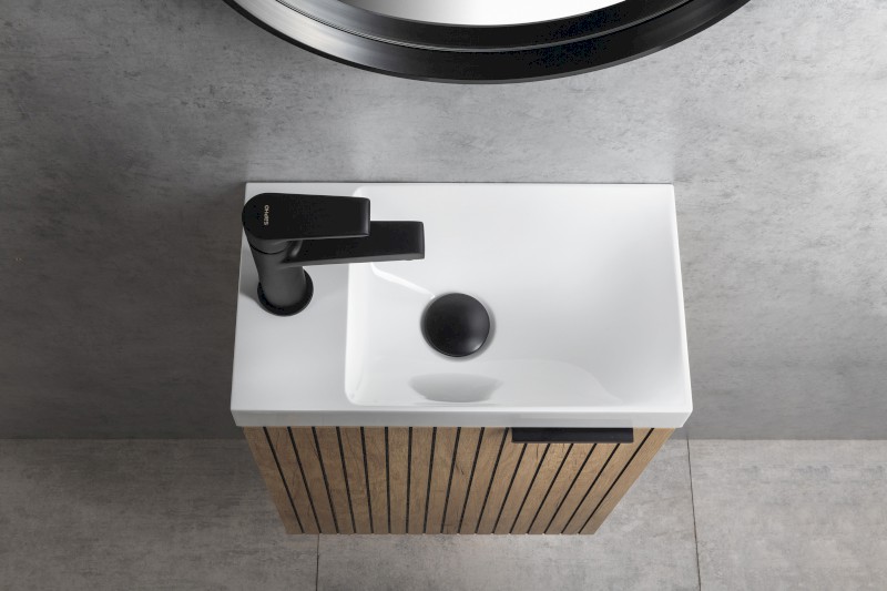 AGOS umývátko, litý mramor, 40x22cm, levé/pravé, bílá AS400