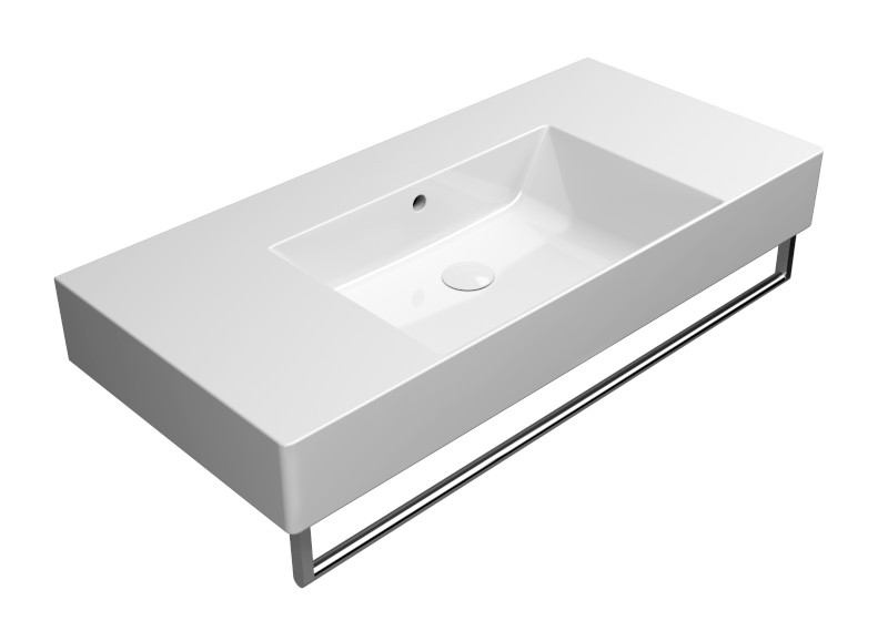 KUBE X keramické umyvadlo 100x47cm, s odkládacími plochami, bez otvoru, bílá ExtraGlaze 9451011
