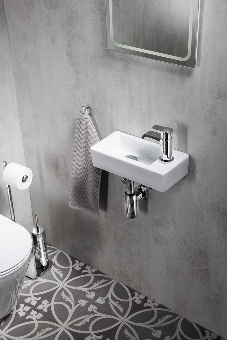 ZOE keramické umývátko 37x18cm, otvor pro baterii vpravo, bílá AR495