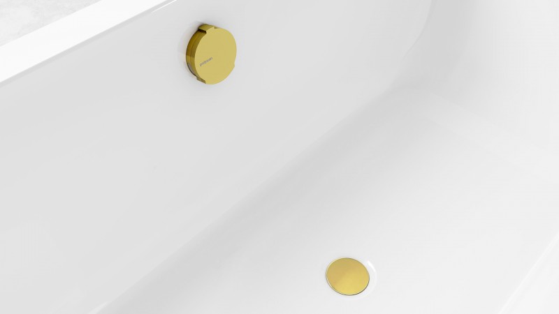 Vanová souprava s napouštěním, bovden, délka 1000mm, zátka 72mm, zlato 71855.90