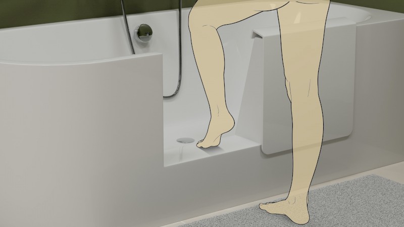 PORTAS R asymetrická vana s dvířky, 180x75x60cm, bílá 75561