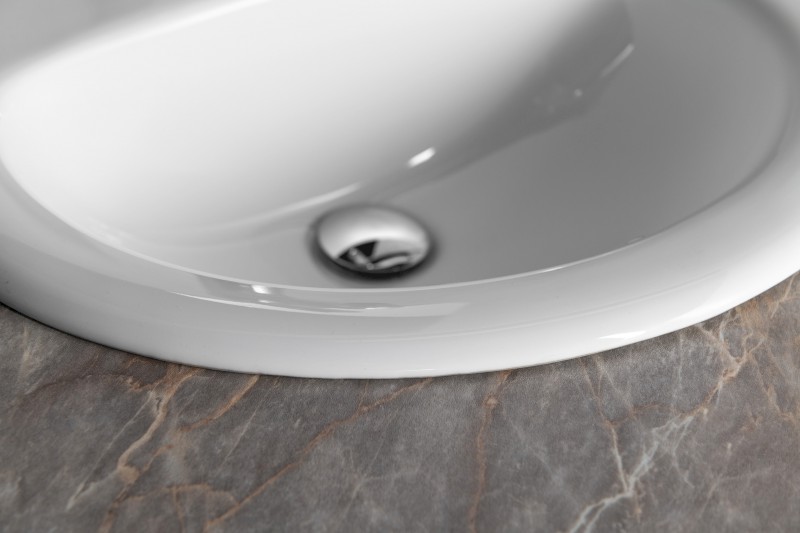 Keramické umyvadlo, zápustné, 52x45cm, bílá 55227