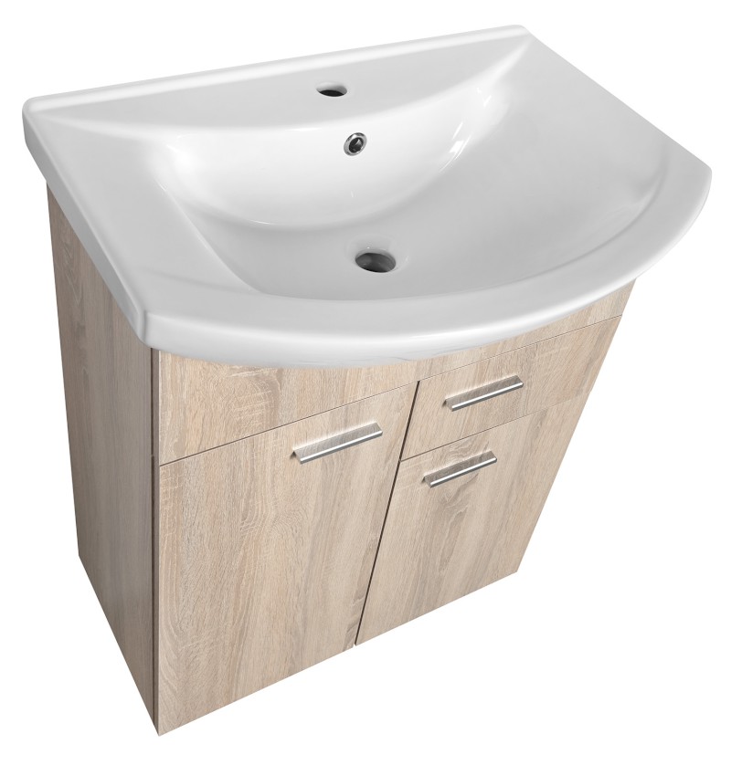 ZOJA umyvadlová skříňka 61,5x74x32cm, 2x dvířka, 1x zásuvka, dub platin 51165