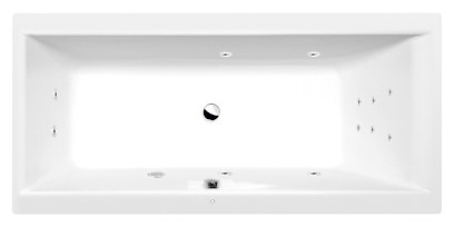 CLEO hydromasážní vana, 160x75x48cm, Attraction Hydro, chrom 93611.3010