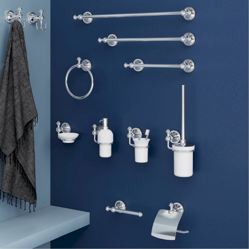 NEVIS WC štětka závěsná, keramika, chrom NV330313