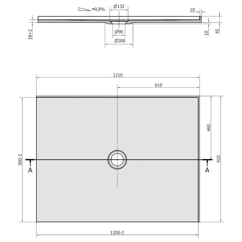 MIRAI sprchová vanička z litého mramoru, obdélník 120x90x1,8cm, pravá, bílá 73180