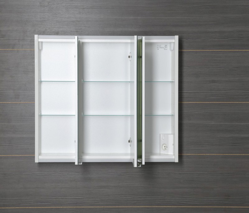 BATU galerka 80x71x15cm, 2x LED osvětlení, bílá lesk 1141131