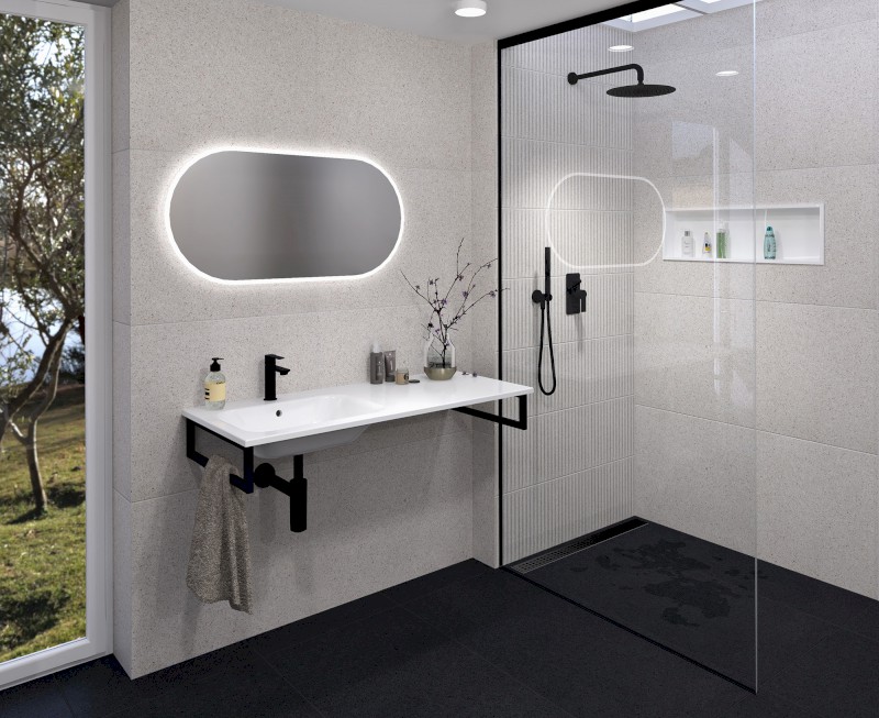 ARECA umyvadlo, litý mramor, 141x51,5cm, levé, bílá AC141L