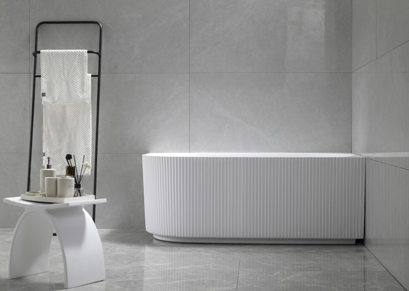 TIBERA STRIP R rohová stojící vana, 150x75cm, bílá E1037G