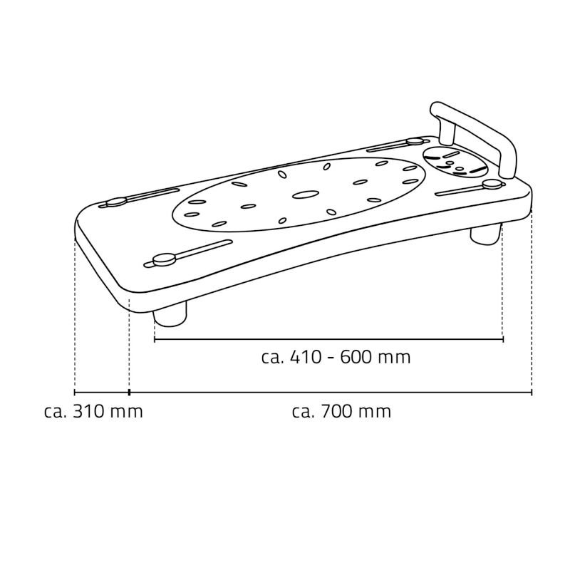HANDICAP sedátko na vanu s madlem, bílá A0040101