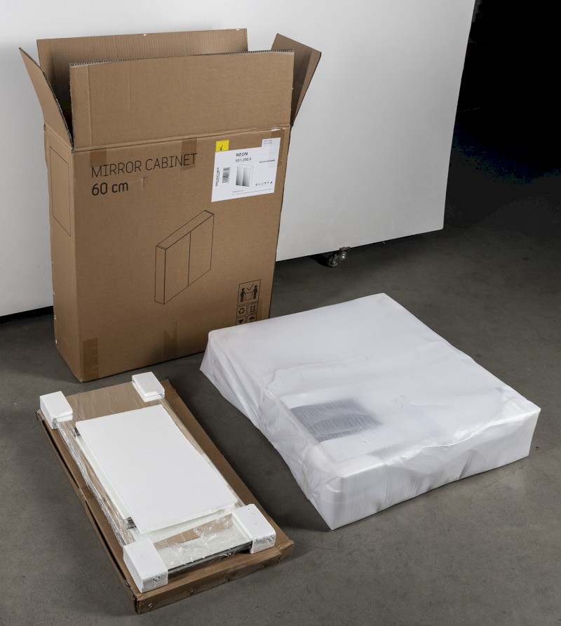 NEON koupelnová galerka, oboustranné zrcadlo, 60x66,5cm, bílá 501.200.0