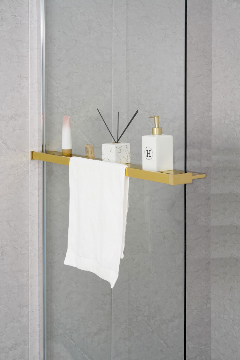 Police zkracovatelná na Walk-in zástěnu 60-140cm, zlato mat EG1446