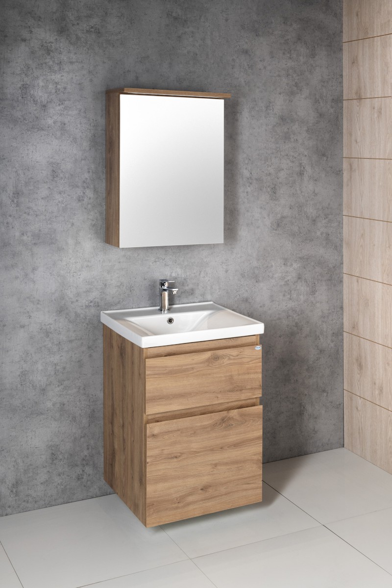 KAWA STRIP galerka s LED osvětlením 50x70x22cm, dub emporio WGL35S