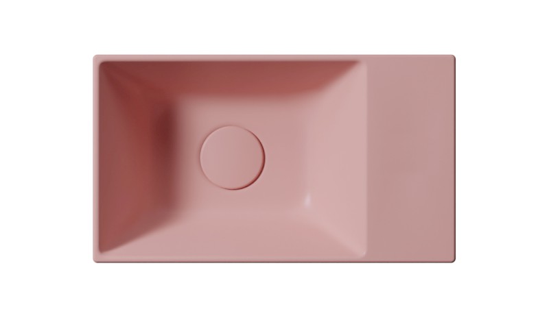 KUBE X keramické umývátko 40x23cm, bez otvoru, pravé/levé, blush mat 9484024