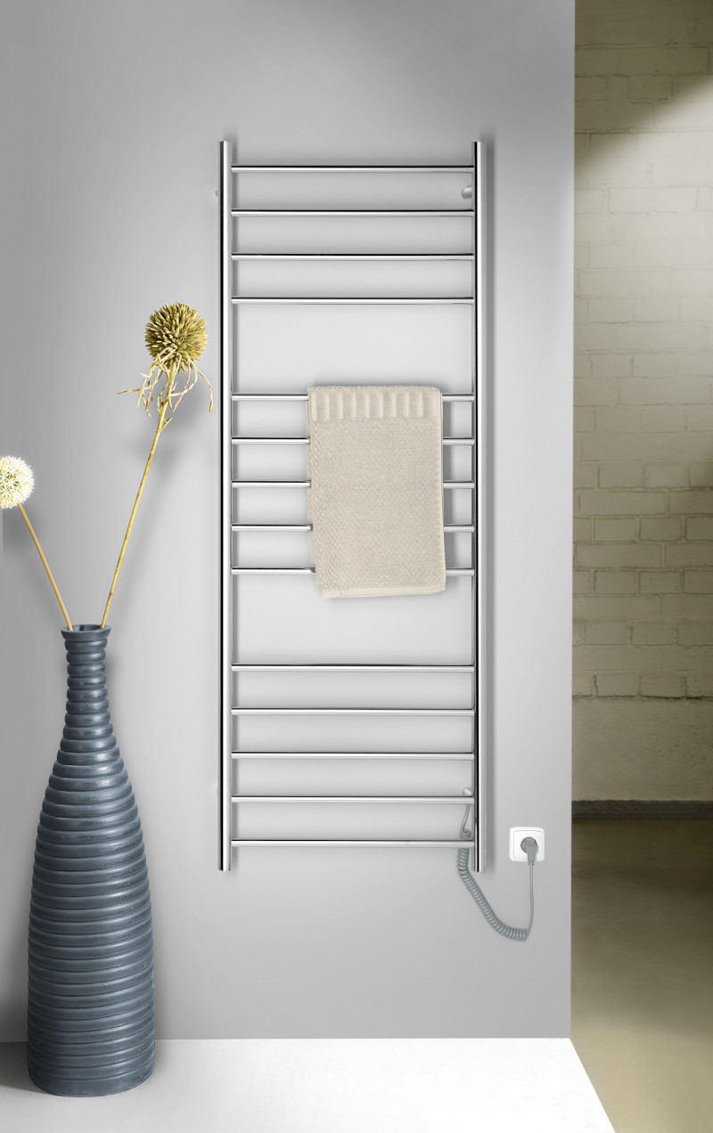 REDONDO elektrický sušák ručníků, kulatý, 600x1500 mm, 130 W, nerez lesk ER250V