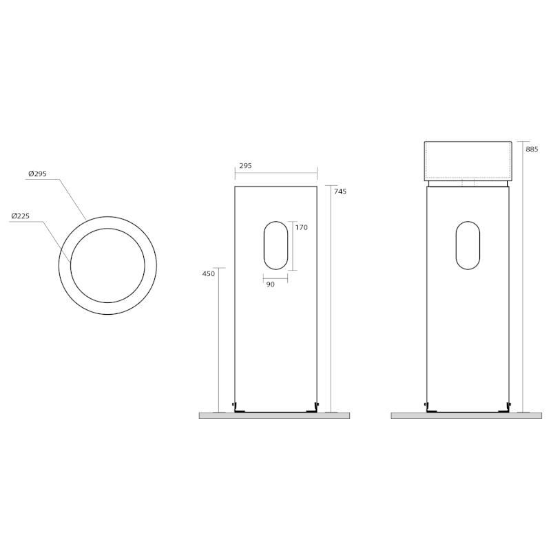 OKE keramický podstavec ke stěně pro umyvadlo 554031, černá mat 557031