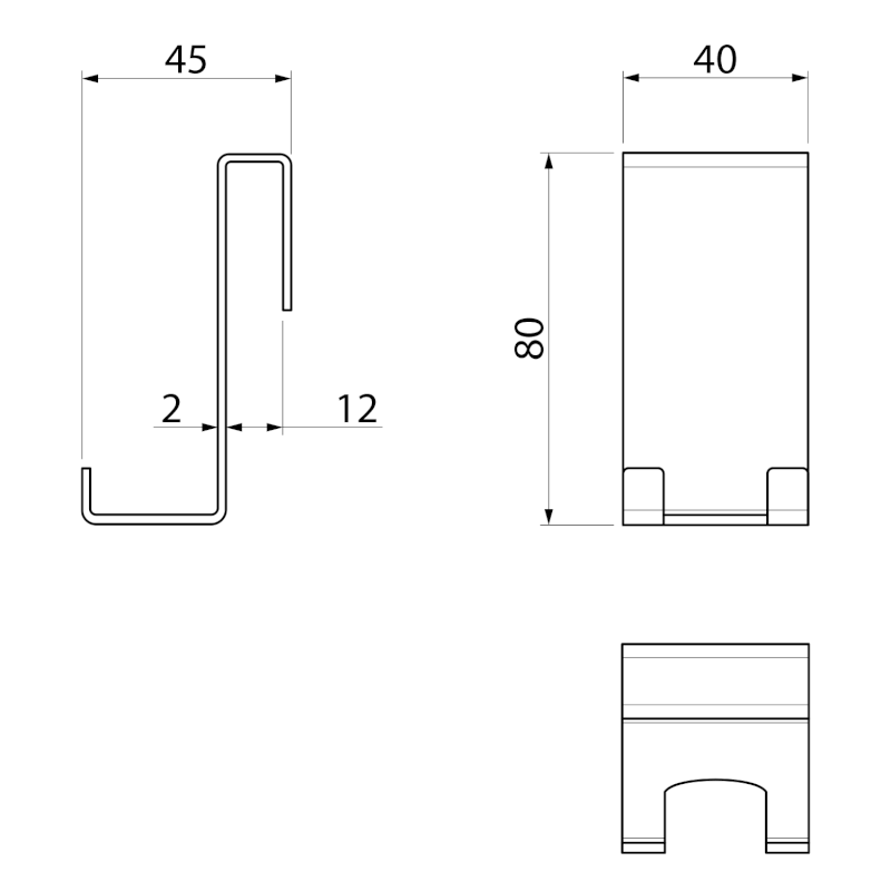 THOR závěsný háček na sprchovou zástěnu, chrom S026