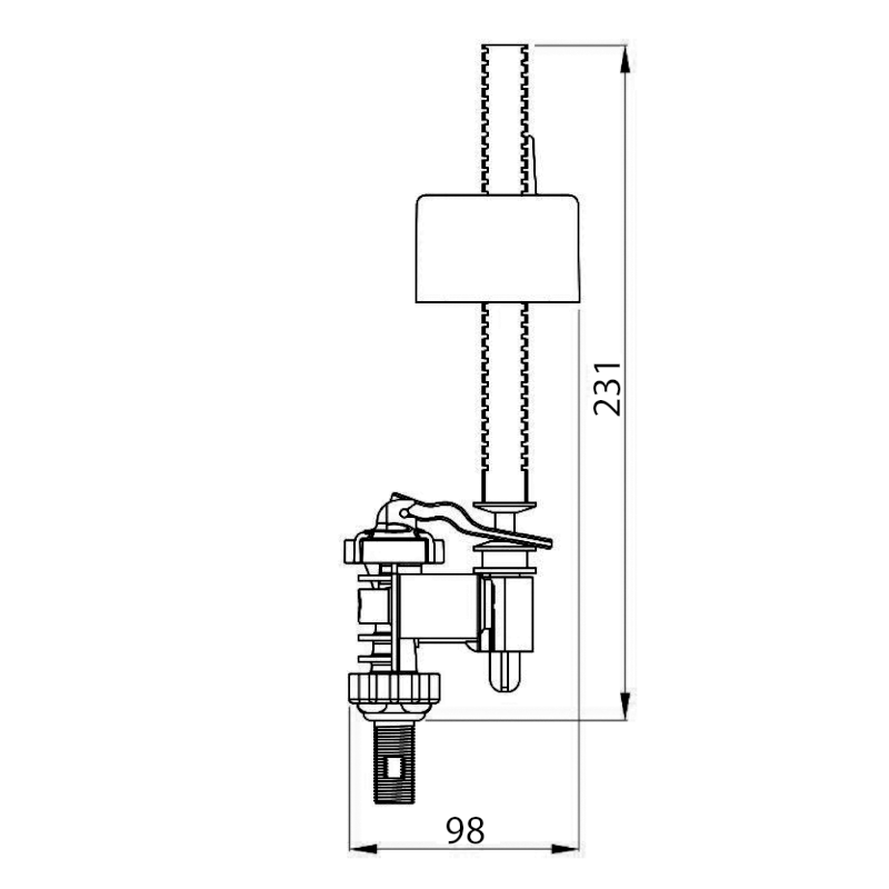 Napouštěcí ventil, spodní 3/8