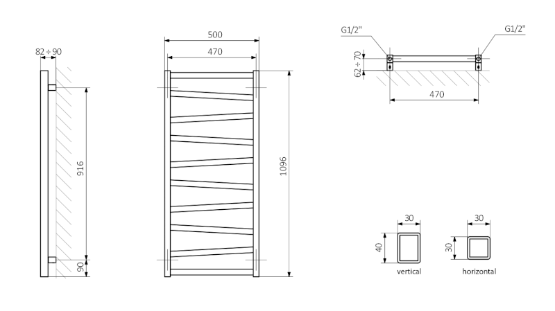 ZIG otopné těleso 500x1096 mm, antracit ZG511A