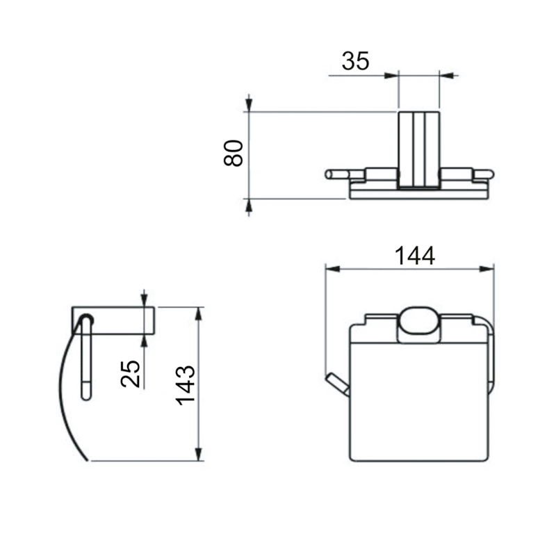 FLORI držák toaletního papíru s krytem, bílá mat RF007/14